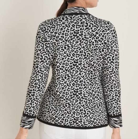 Chicos leopard and zebra print cardigan sweater. - Picture 2 of 7